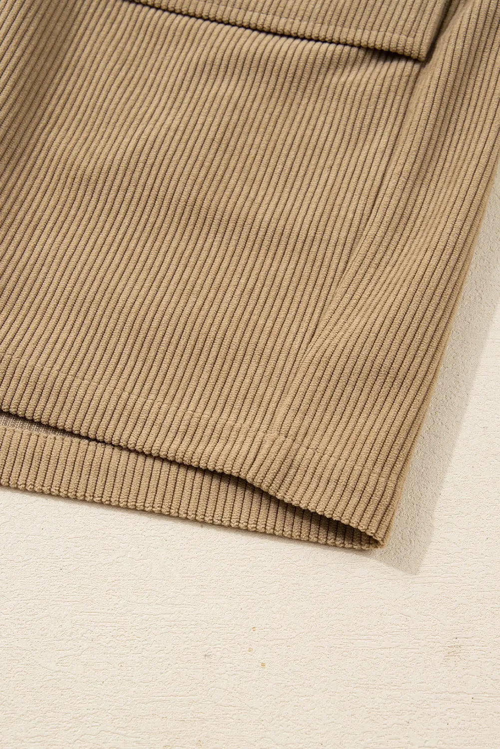 Camel Corduroy Buttoned Front Faux Pockets Mini Skirt Dear-Lover Dropshipping