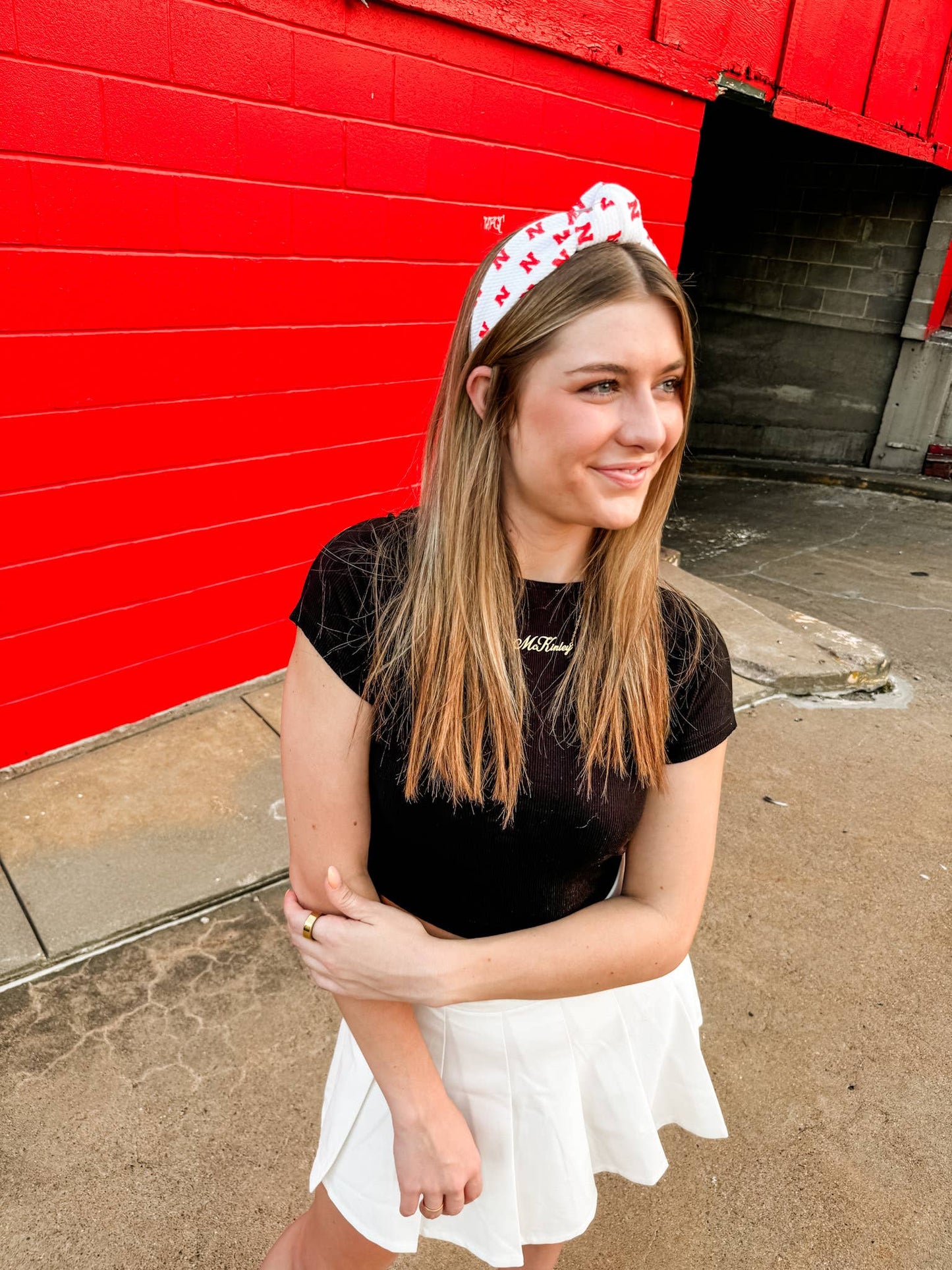 "N" Printed Structured Headband