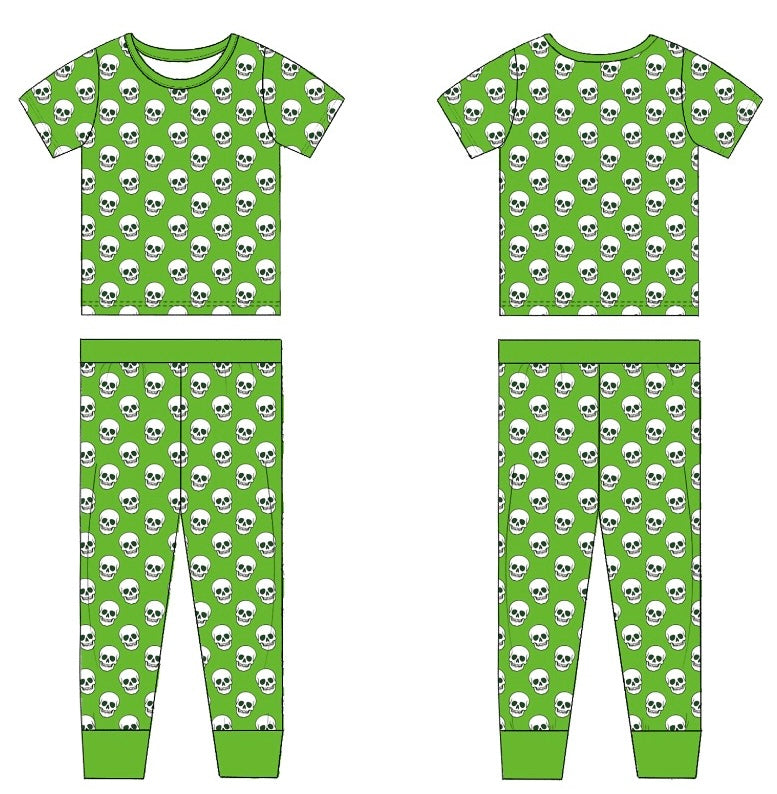 Green ghoul - bamboo pjs - WILL SHIP SEPTEMBER 2026