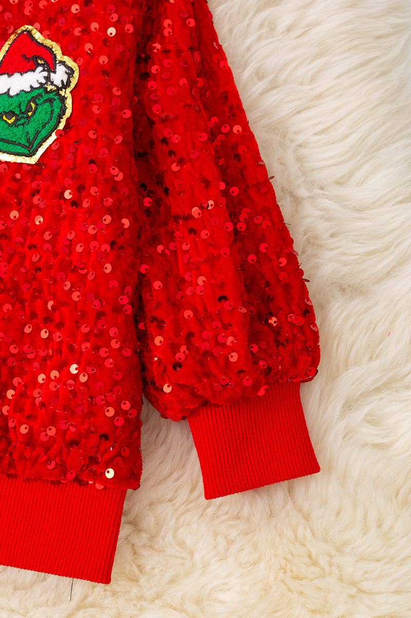 Red Christmas character sequins jacket. TPG60020 SOL