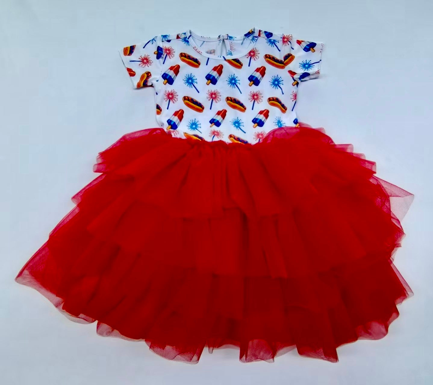 Bamboo girls Freedom & Food short sleeve tutu dress - WILL SHIP JUNE 2026