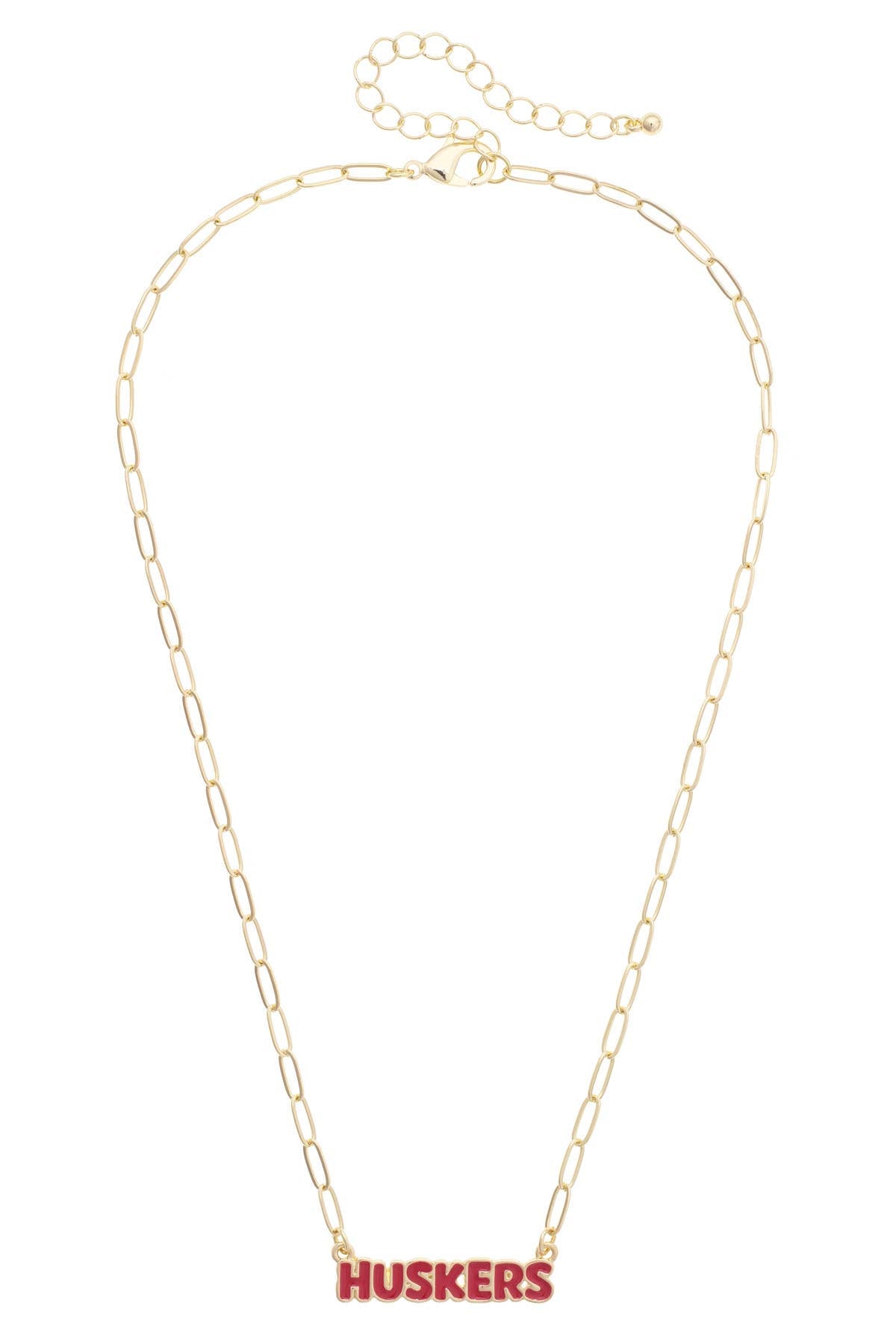 Nebraska Huskers Puffy Nameplate Necklace
