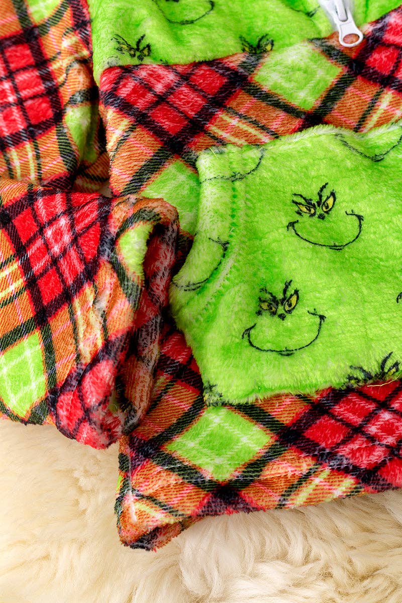 Unisex-Plaid Christmas character printed pullover sweater. TPG51624 AMY