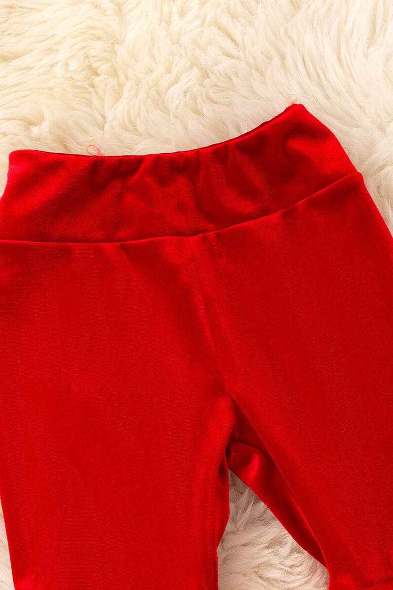 Red Velvety and fur bell bottoms. PNG50543 AMY