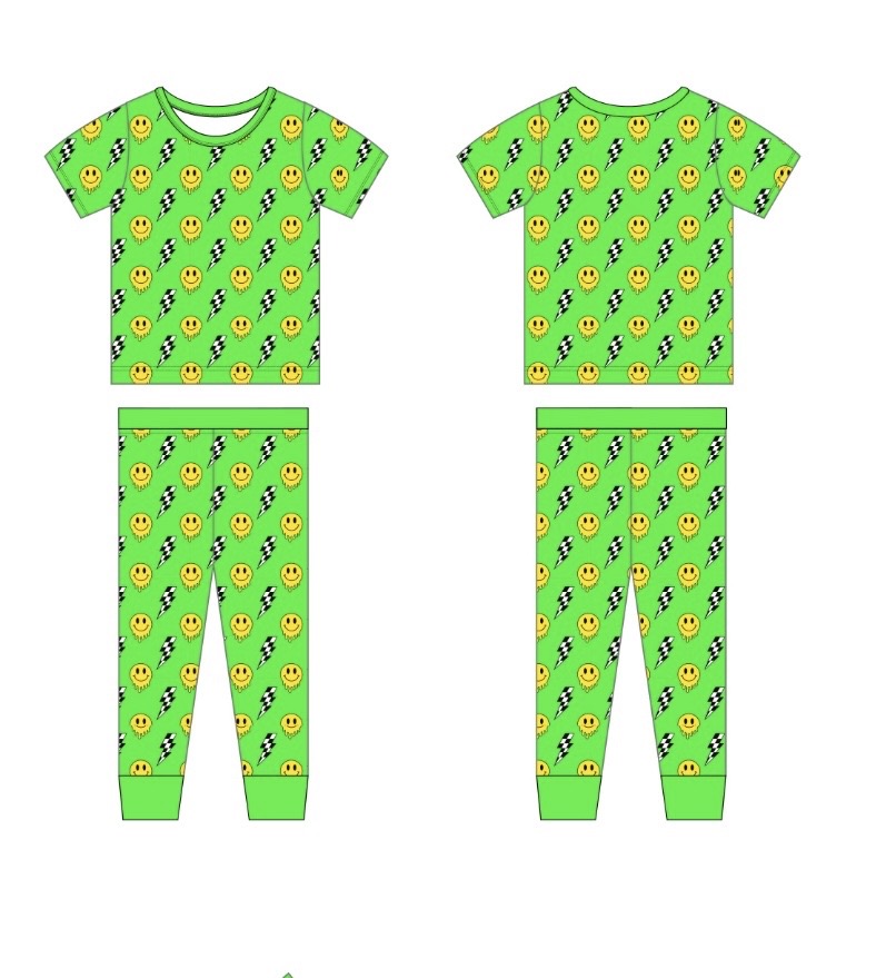 Bamboo two-piece pajama set - Electric - WILL SHIP MAY 2026