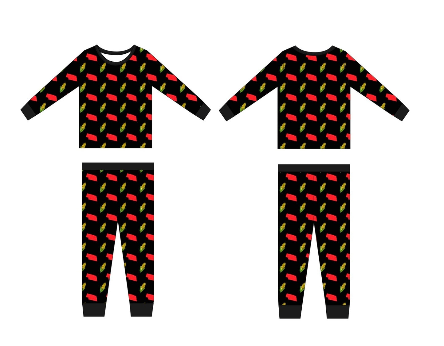 Bamboo two-piece pajama set - Corn Crazy