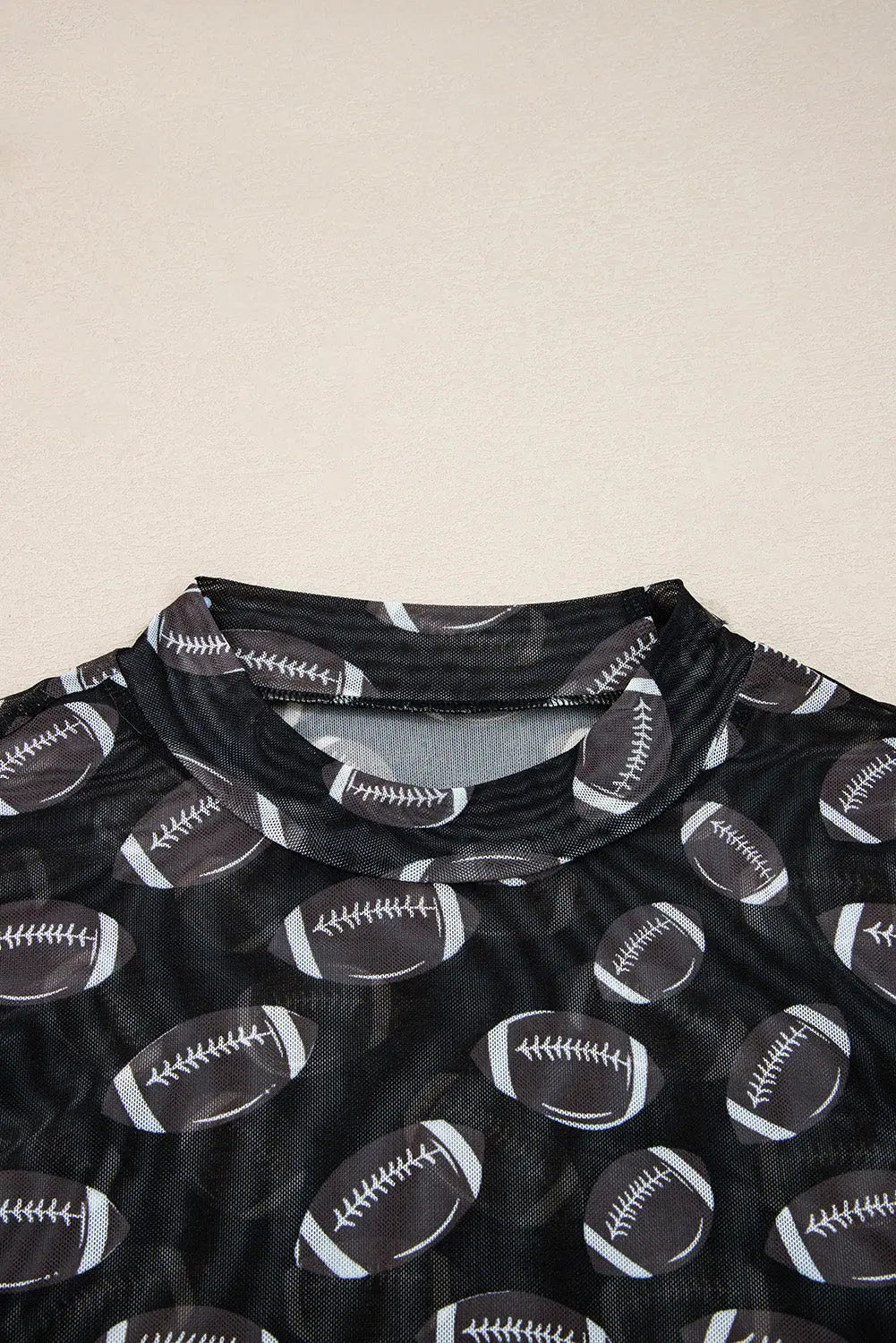 Black Game Day Rugby Mesh Sheer Long Sleeve Top Dear-Lover Dropshipping