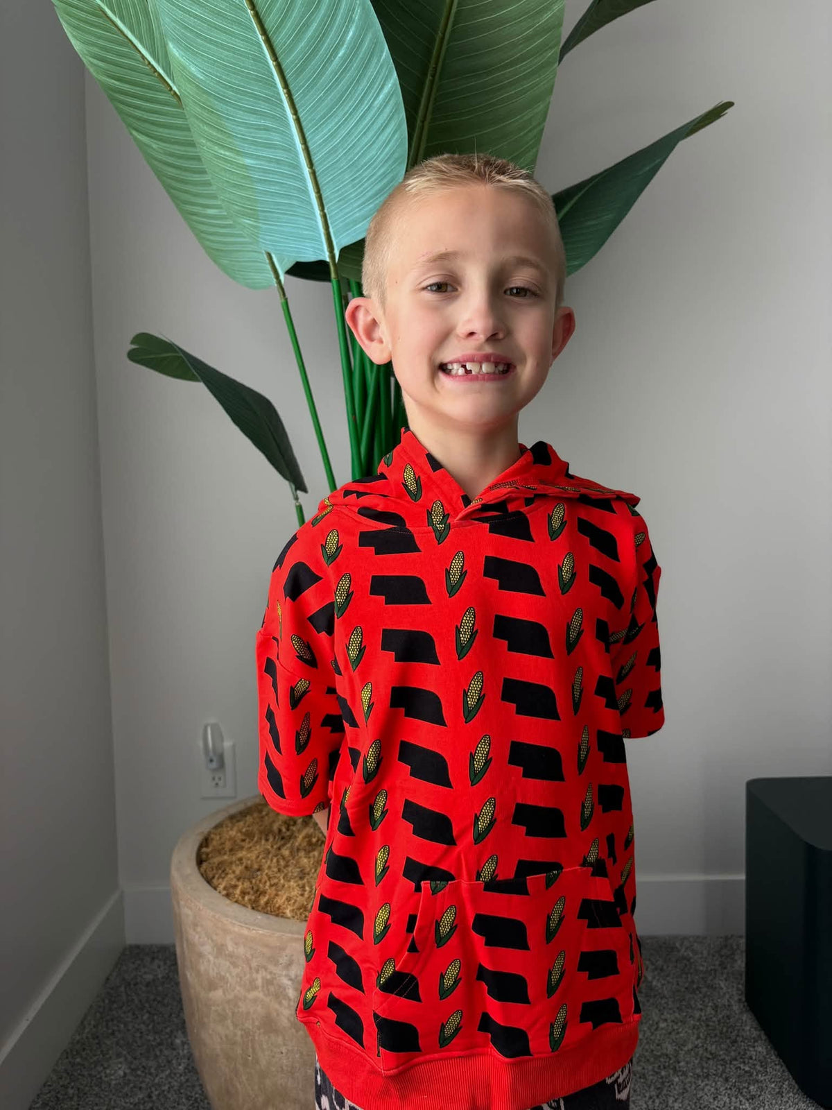 Red corn crazy - bamboo hoodie - WILL SHIP SEPTEMBER 2026