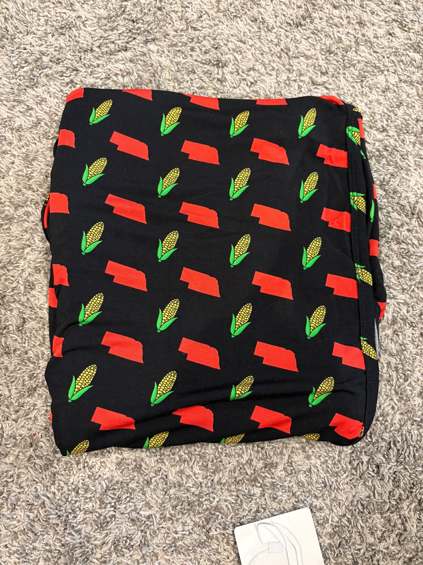 Bamboo swaddle blanket rounded - Corn Crazy