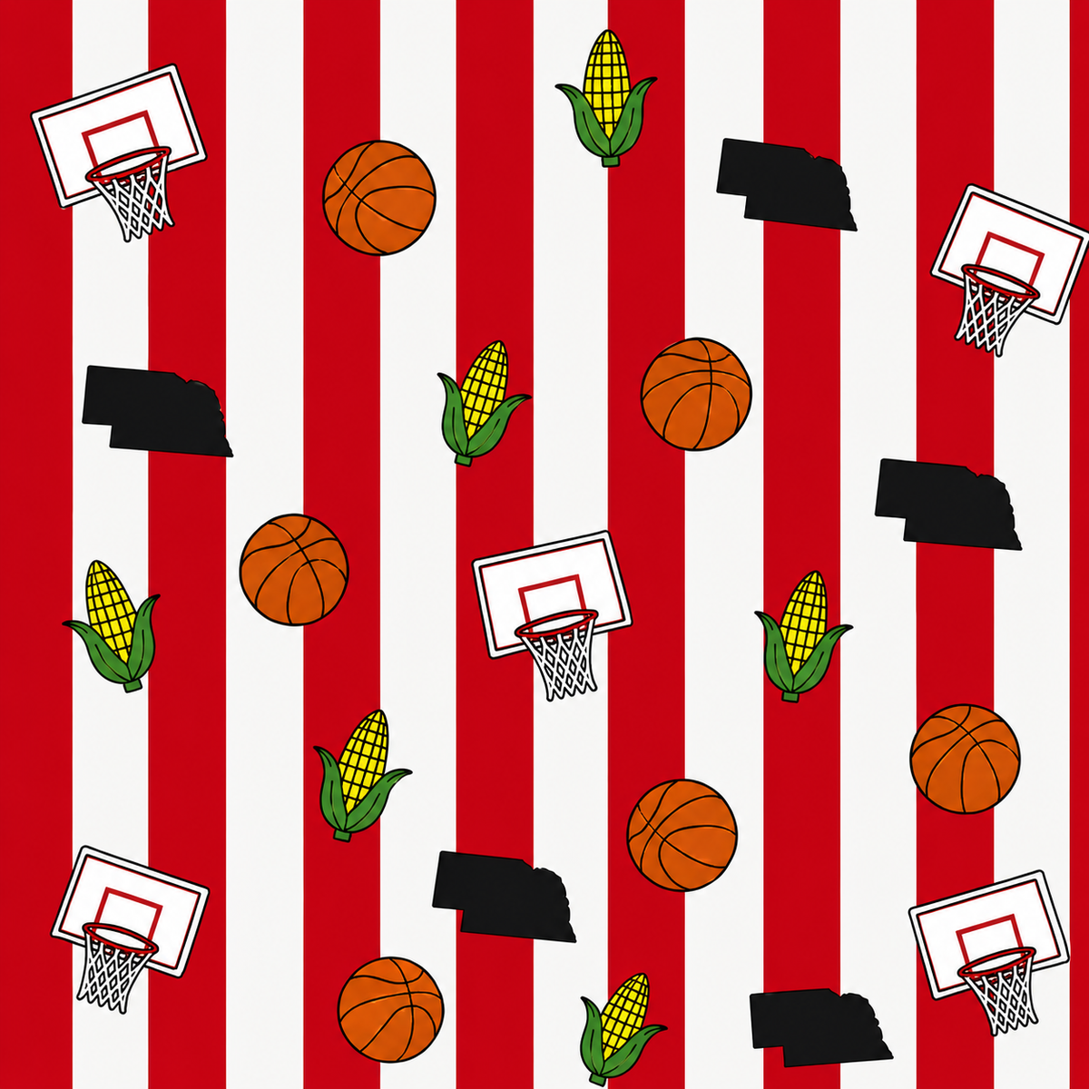 Nebraska basketball pinstripe bamboo pjs - PREORDER WILL SHIP IN NOVEMBER
