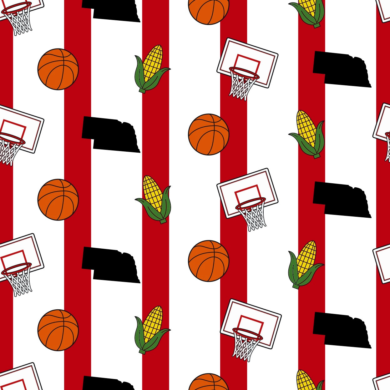 Nebraska basketball pinstripe bamboo polo - PREORDER WILL SHIP IN NOVEMBER