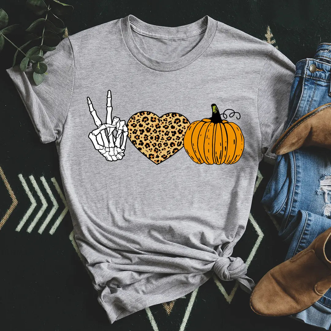 Peace Love Halloween T-Shirt-1