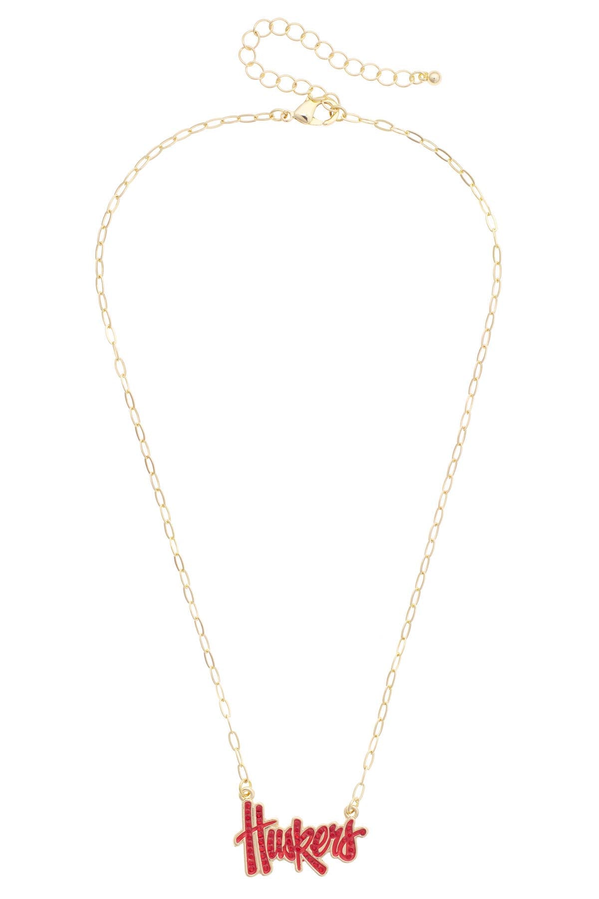 Nebraska Huskers Pave Outline Necklace *WILL SHIP 1ST WEEK OF JULY*