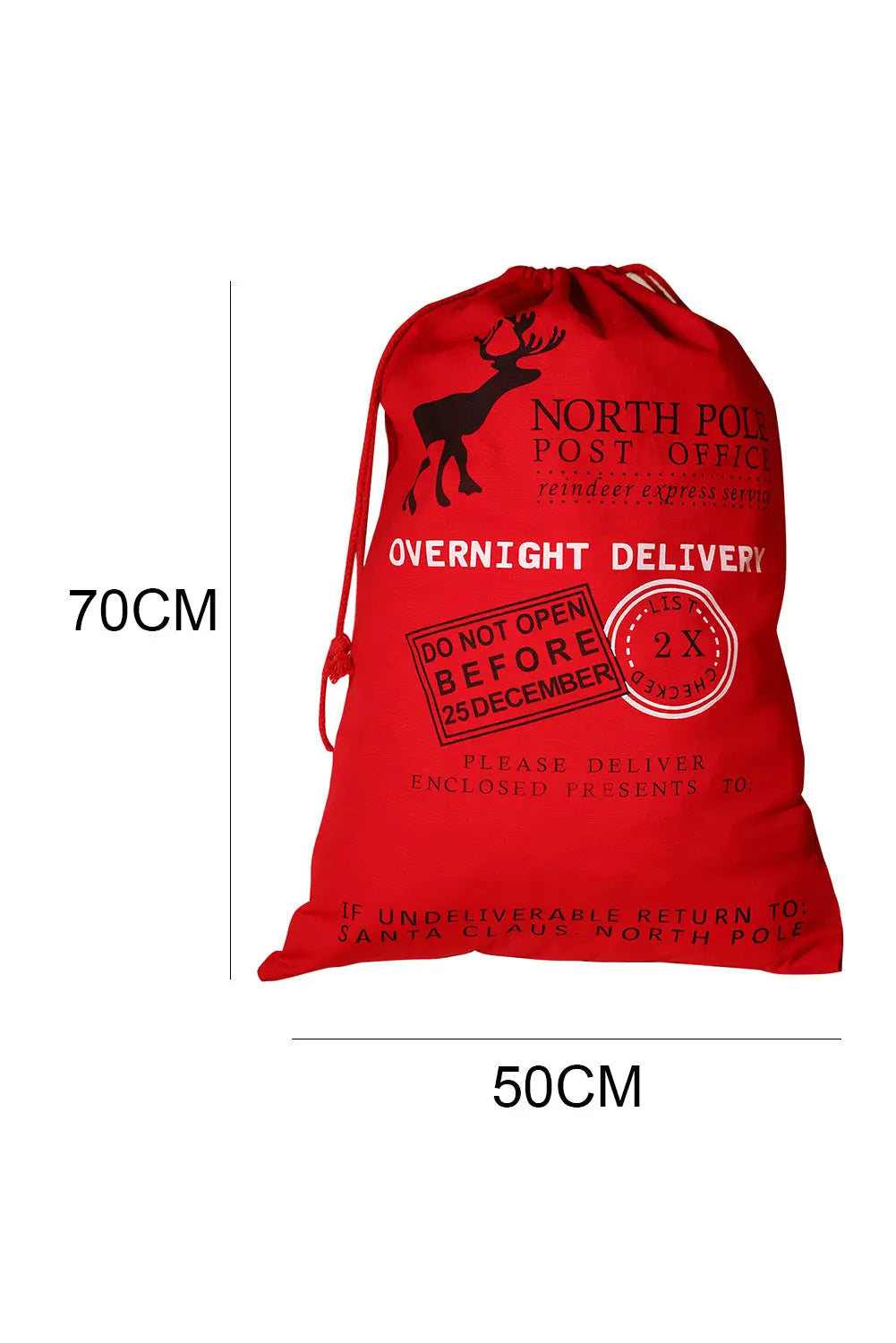 Fiery Red Christmas Drawstring Large Gift Bag 50*66cm Dear-Lover Dropshipping