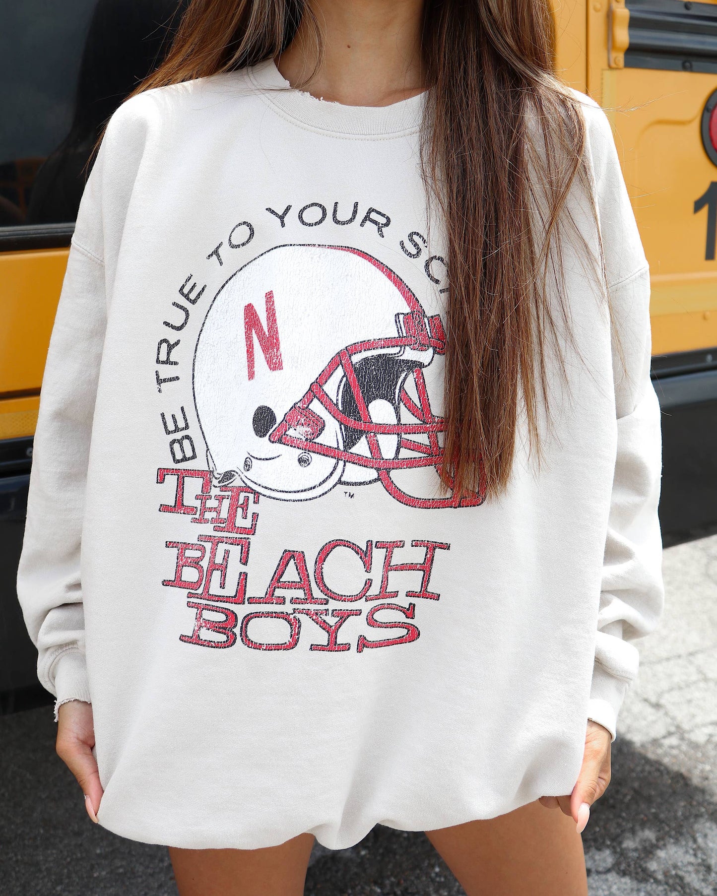 Beach Boys Huskers True to School Sand Thrifted Sweatshirt