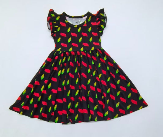 Bamboo ruffle dress - Corn Crazy