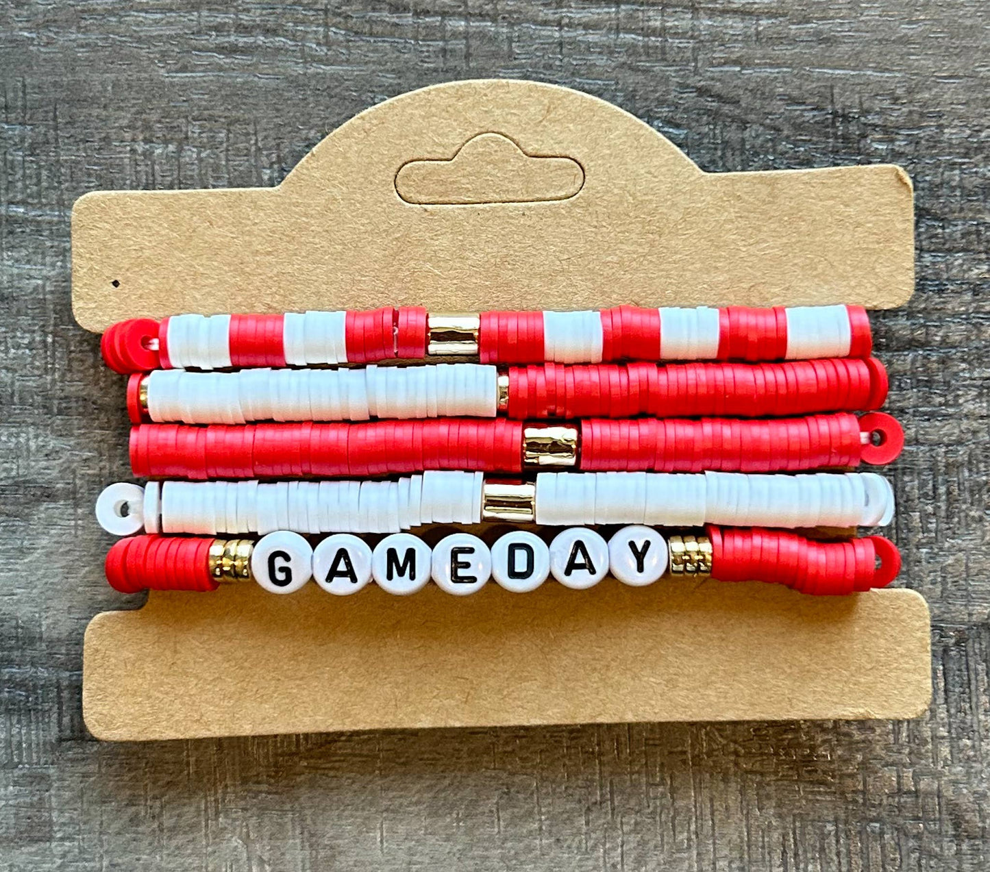 Game Day Friendship Bracelets Red and White