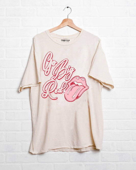 Rolling Stones Go Big Red Malibu Puff Ink Thrifted Tee