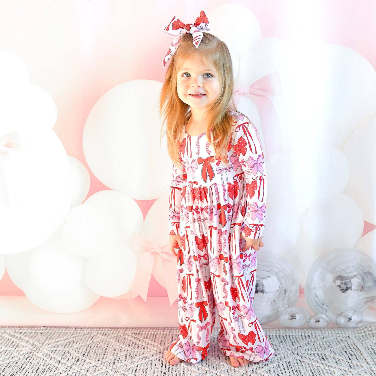 Rosalie WIDE LEG ROMPER Valentines Day Bamboo Kids Clothing