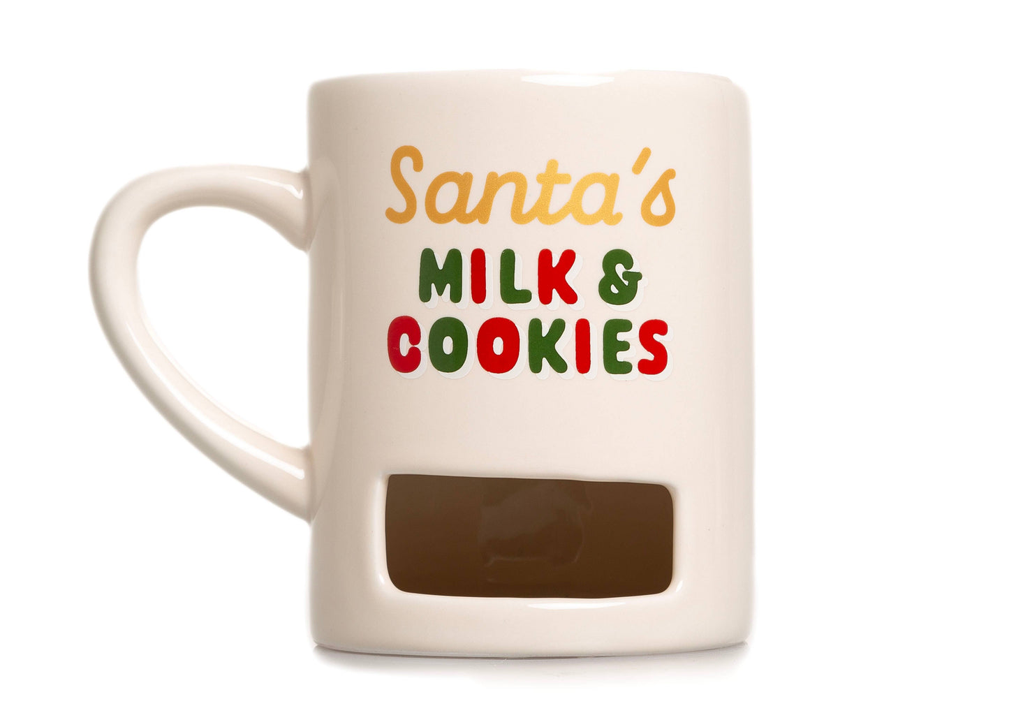 Santa’s Milk & Cookies Christmas Ceramic Mug, White