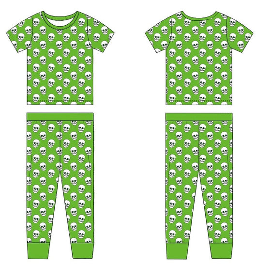 Green ghoul - bamboo pjs - WILL SHIP SEPTEMBER 2026