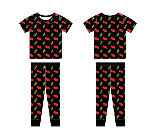 Bamboo two-piece pajama set - Corn Crazy - WILL SHIP MAY 2026