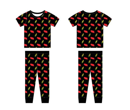 Bamboo two-piece pajama set - Corn Crazy - WILL SHIP MAY 2026