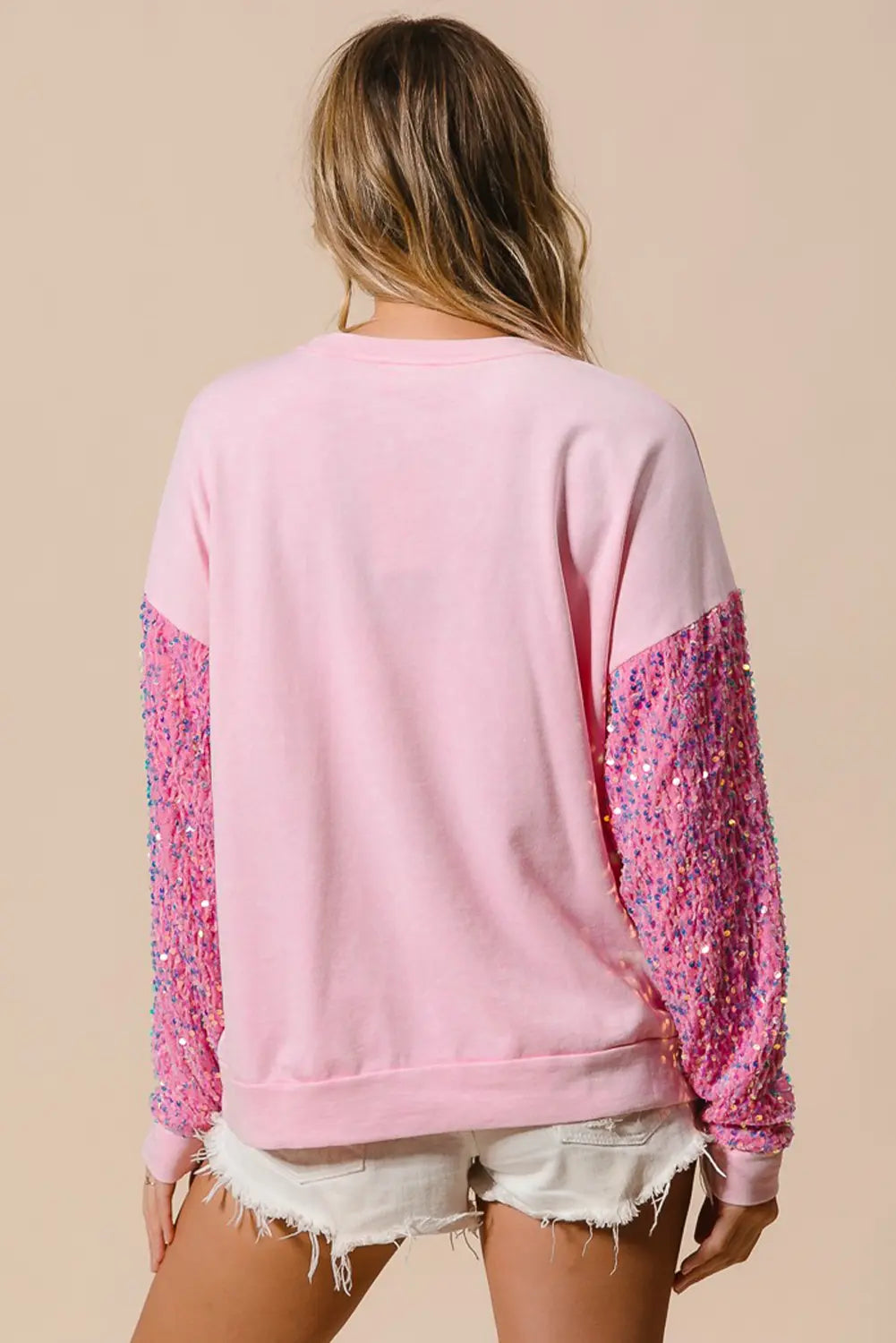 Pink Sequined Santa Claus Long Sleeve Christmas Sweatshirt Dear-Lover Dropshipping
