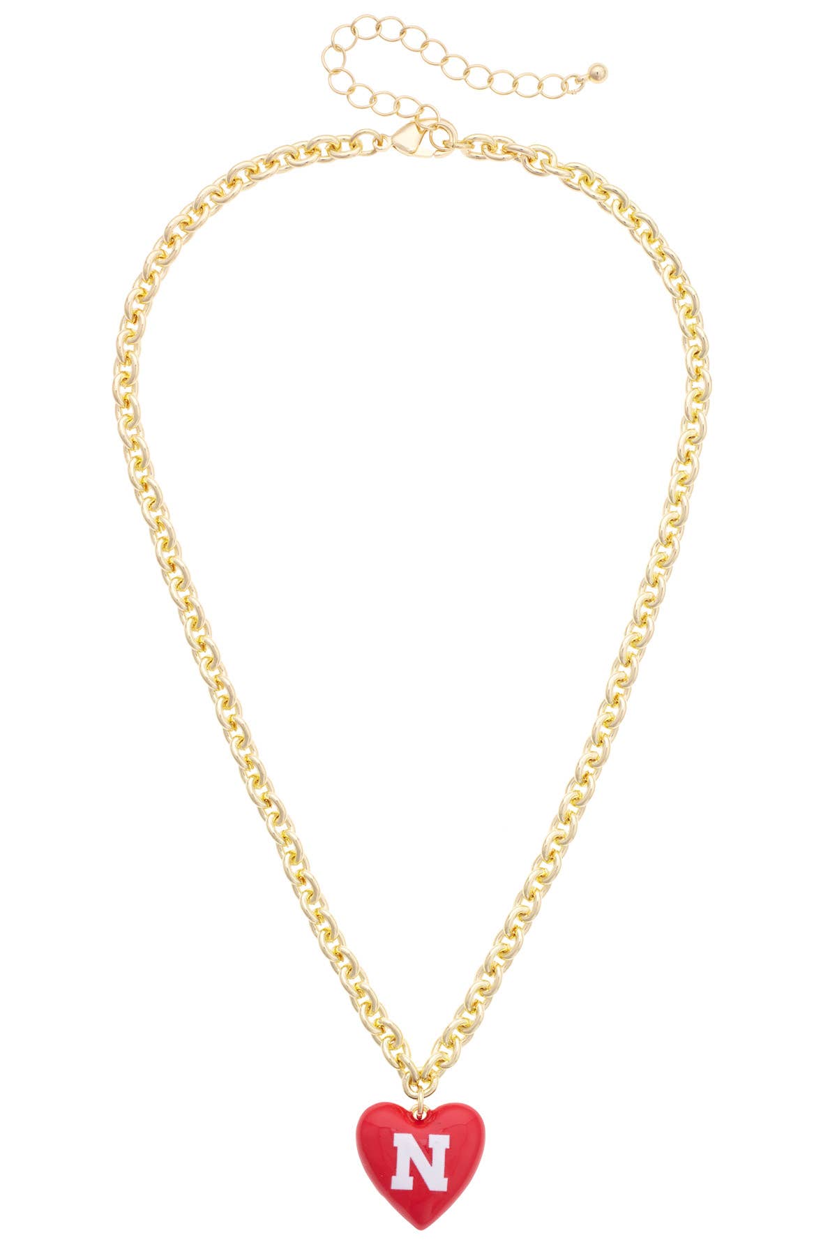 Nebraska Huskers Heart Pendant Necklace