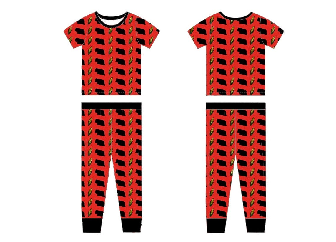 Red corn crazy - bamboo pjs - WILL SHIP SEPTEMBER 2026