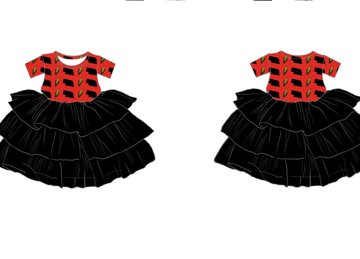 Red Corn Crazy - Short sleeve tutu dress - WILL SHIP SEPTEMBER 2026