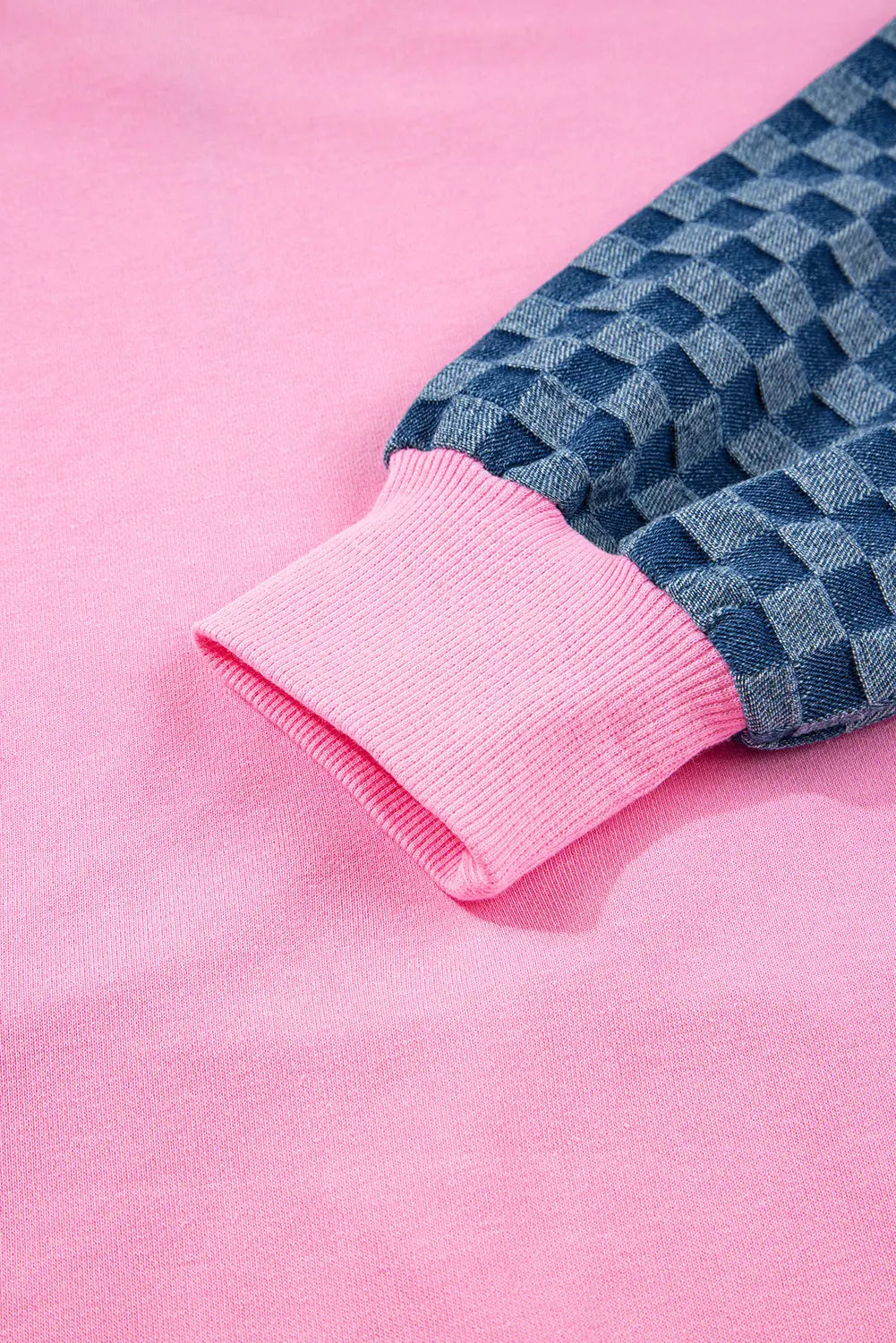 Bonbon Checkered Patchwork Kangaroo Pocket Half Zipper Hoodie Dear-Lover Dropshipping