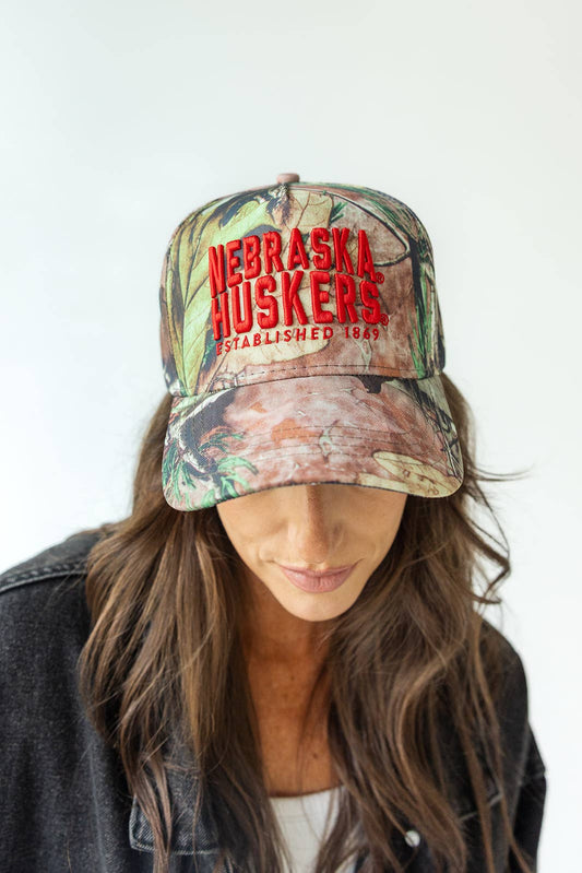 Nebraska Brando Camo Canvas Trucker Hat * WILL SHIP BY JULY 31ST*
