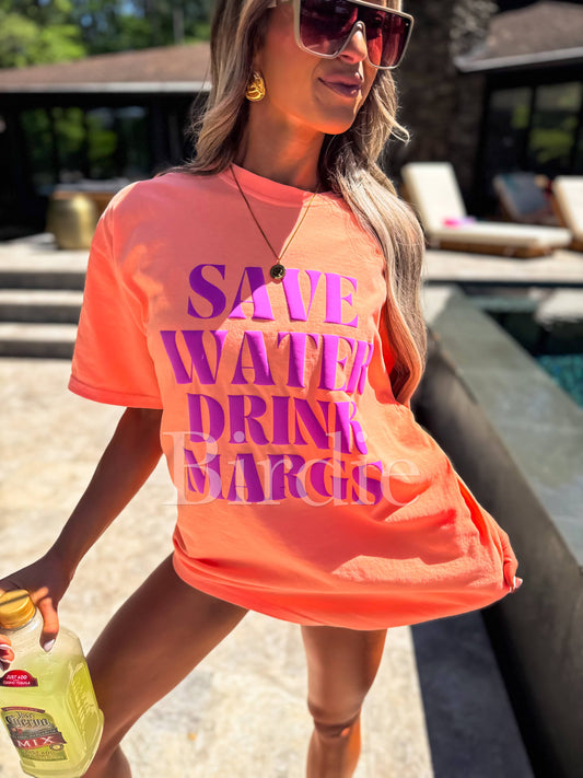 Save Water Drink Margs Vinyl Graphic on Neon Cantaloupe *AVAILABLE MID MAY*