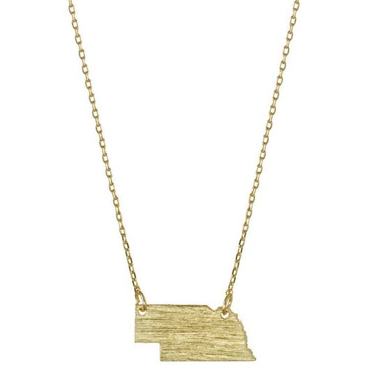 NEBRASKA STATE PENDANT NECKLACE