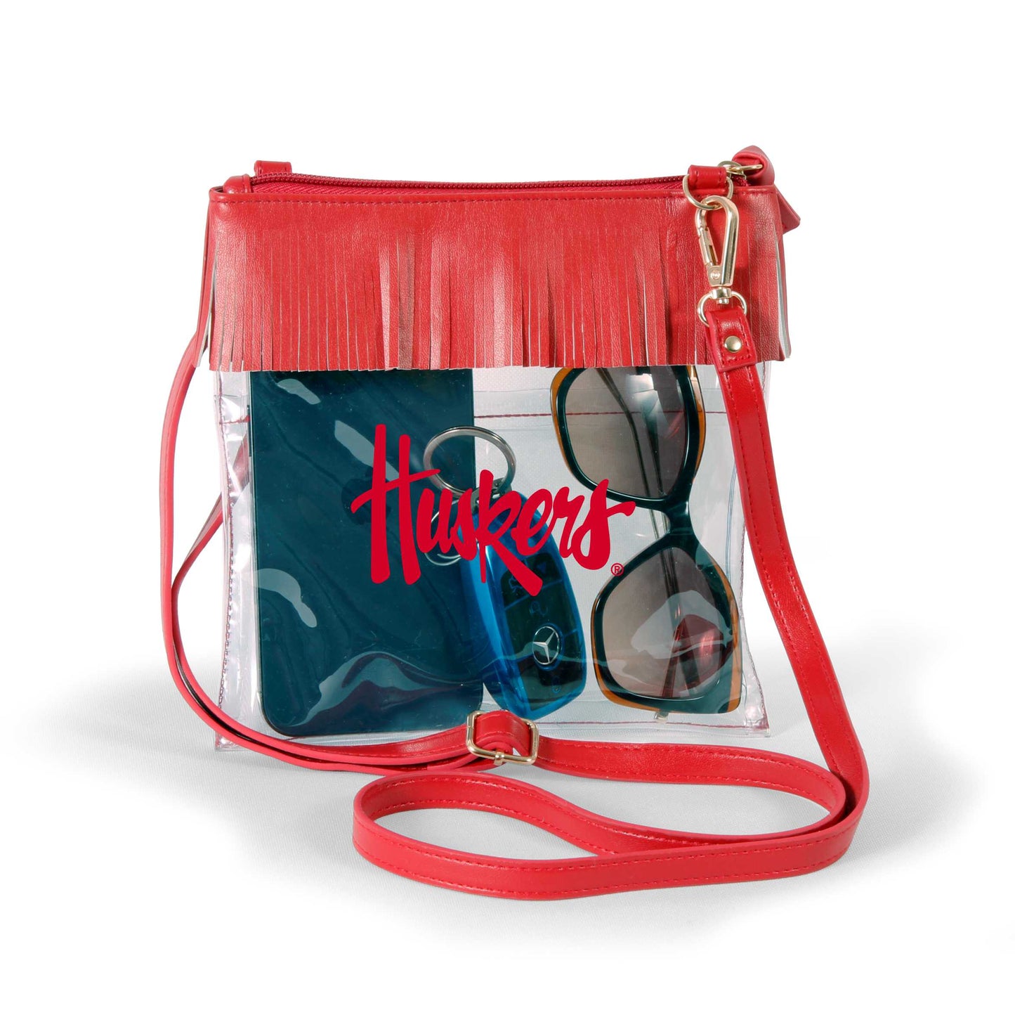 Nebraska Clear crossbody with fringe by Desden