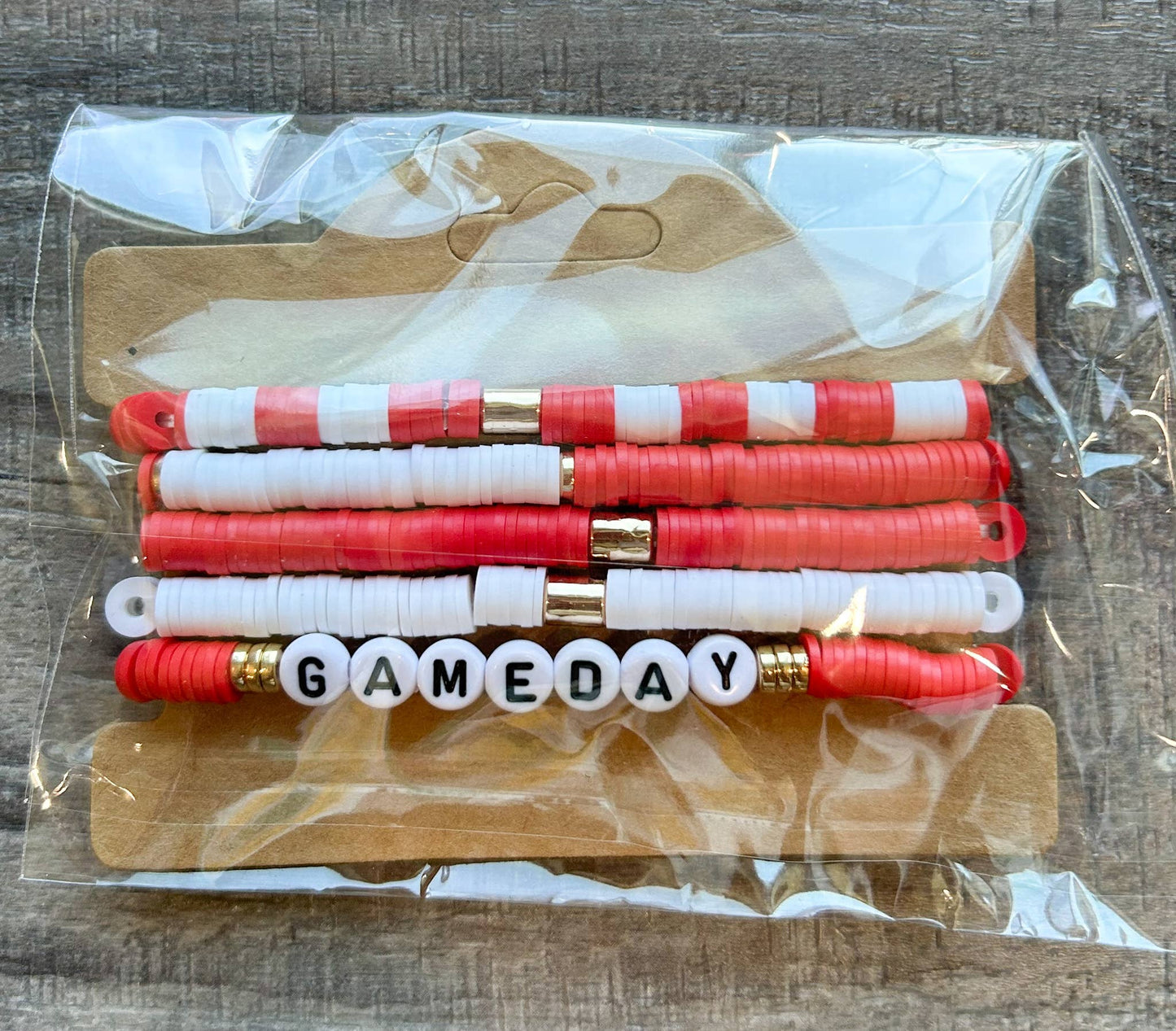 Game Day Friendship Bracelets Red and White