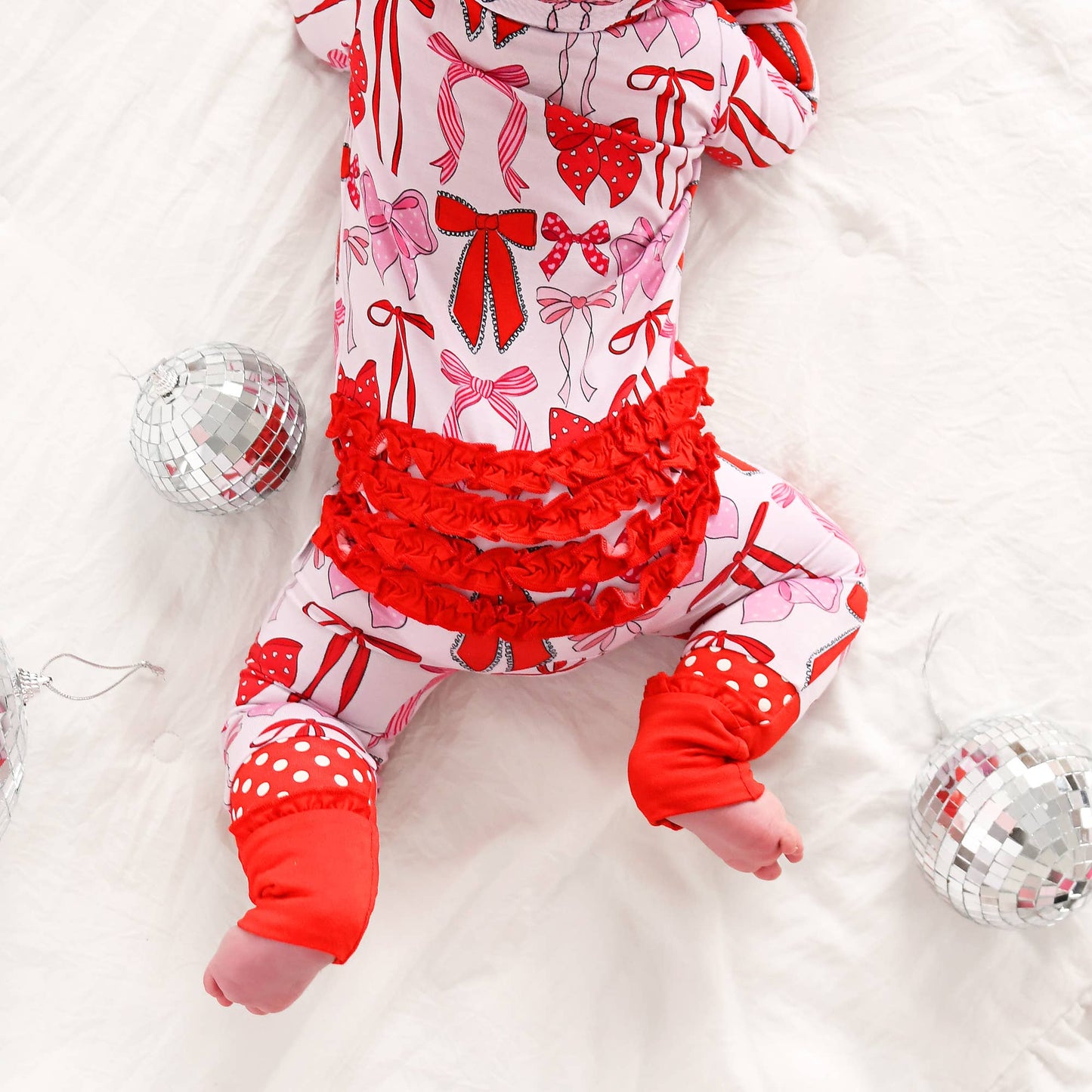 Rosalie RUFFLE ZIP Valentines Day Bamboo 1PC Baby Outfit