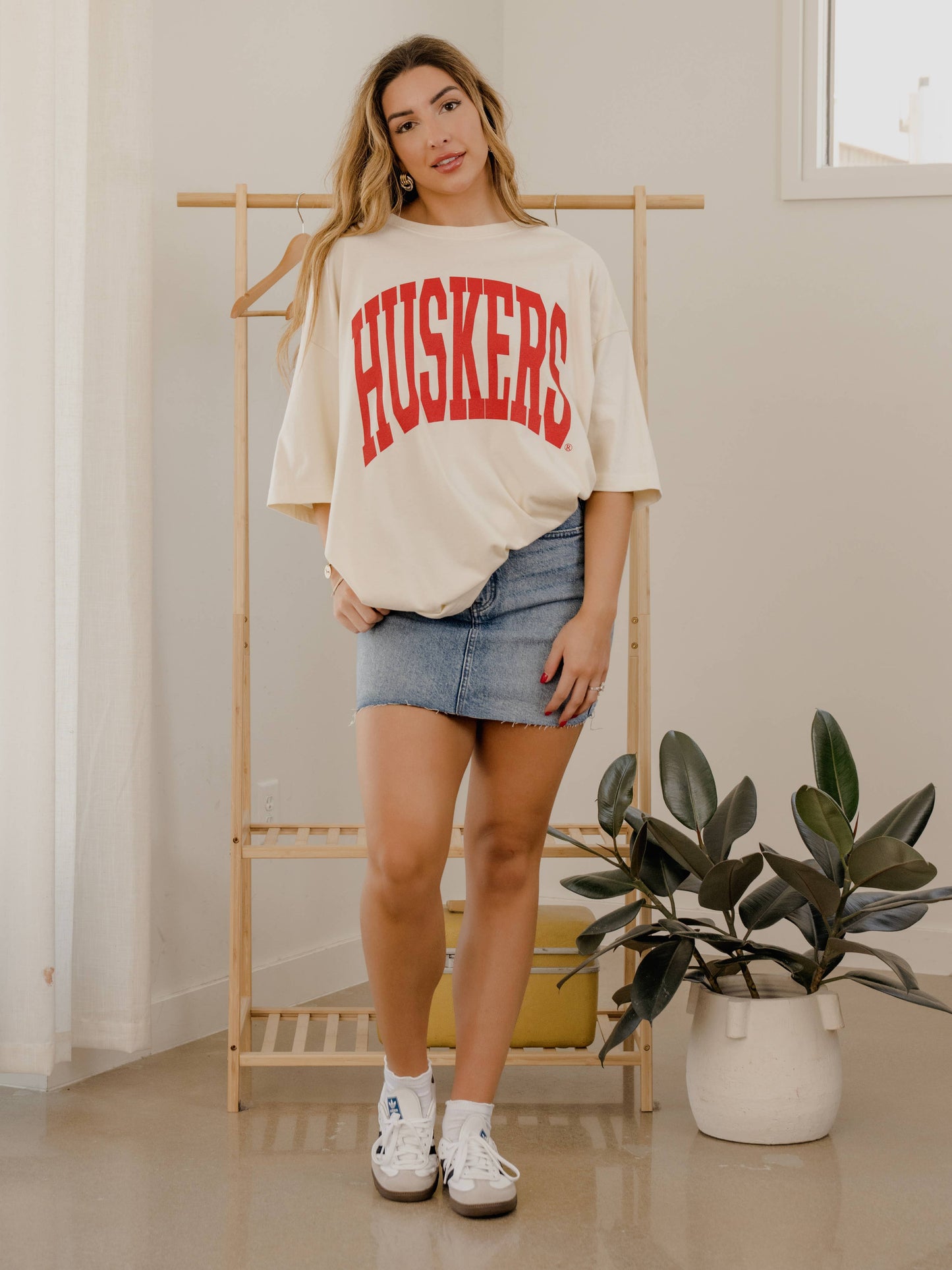 Nebraska Corn Huskers Tall Boy Off White One Size Tee - WILL SHIP BY SECOND WEEK OF AUGUST