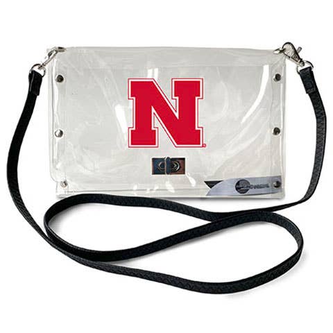 NCAA Nebraska Cornhuskers Clear Envelope Purse *SHIPS AROUND APRIL 10TH*