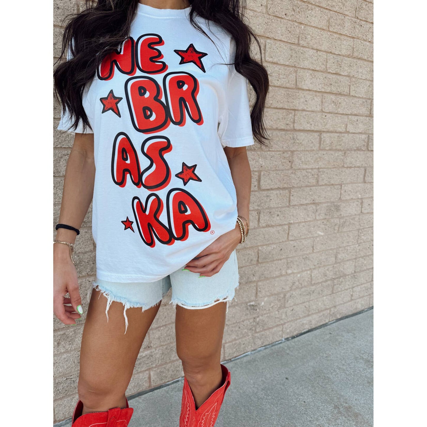 Nebraska Bubble Star Tee *WILL SHIP THE FIRST WEEK OF SEPTEMBER*