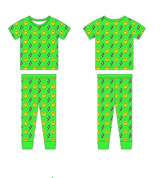Bamboo two-piece pajama set - Electric -  WILL SHIP MAY 2026