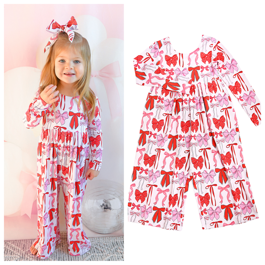 Rosalie WIDE LEG ROMPER Valentines Day Bamboo Kids Clothing