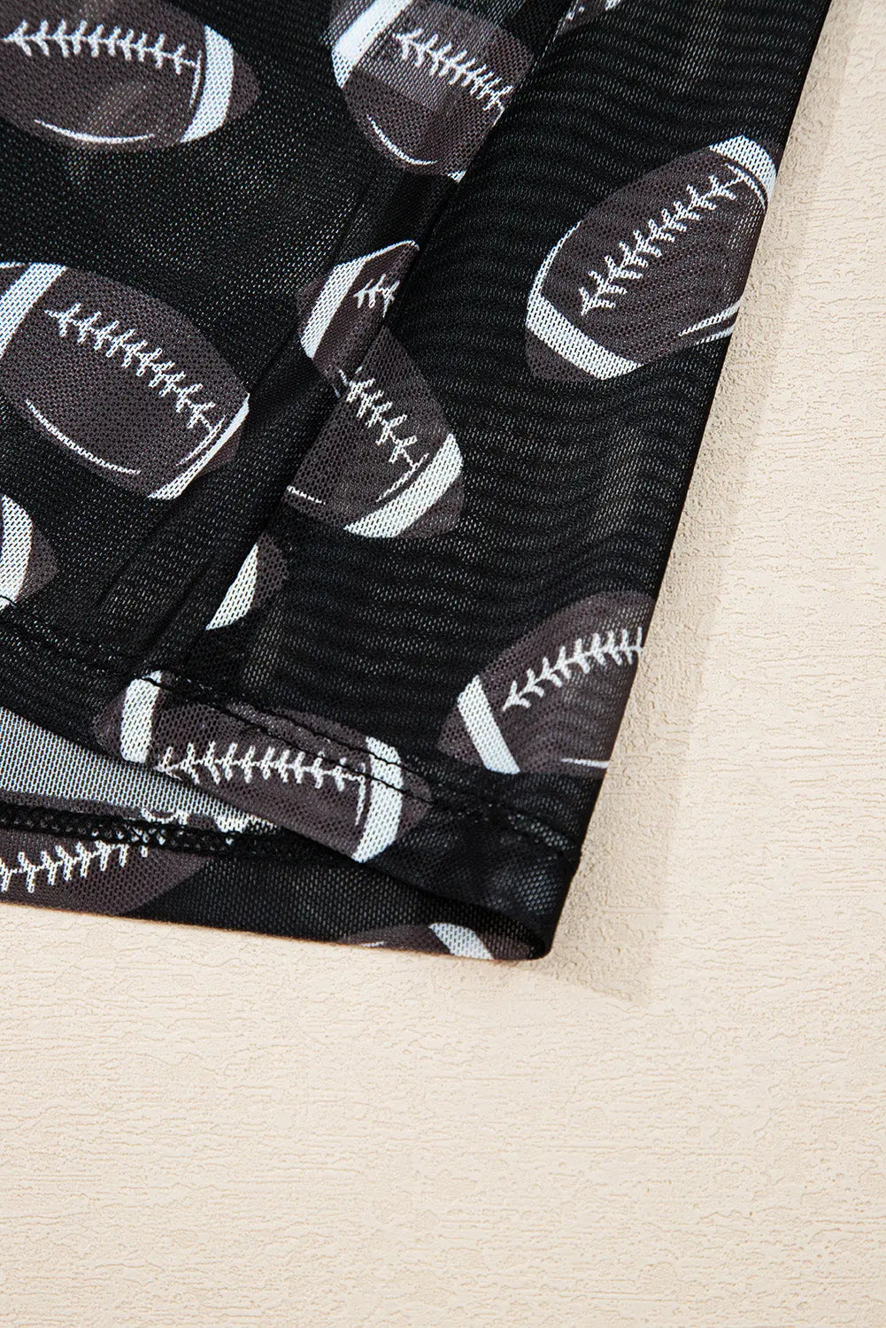 Black Game Day Rugby Mesh Sheer Long Sleeve Top Dear-Lover Dropshipping