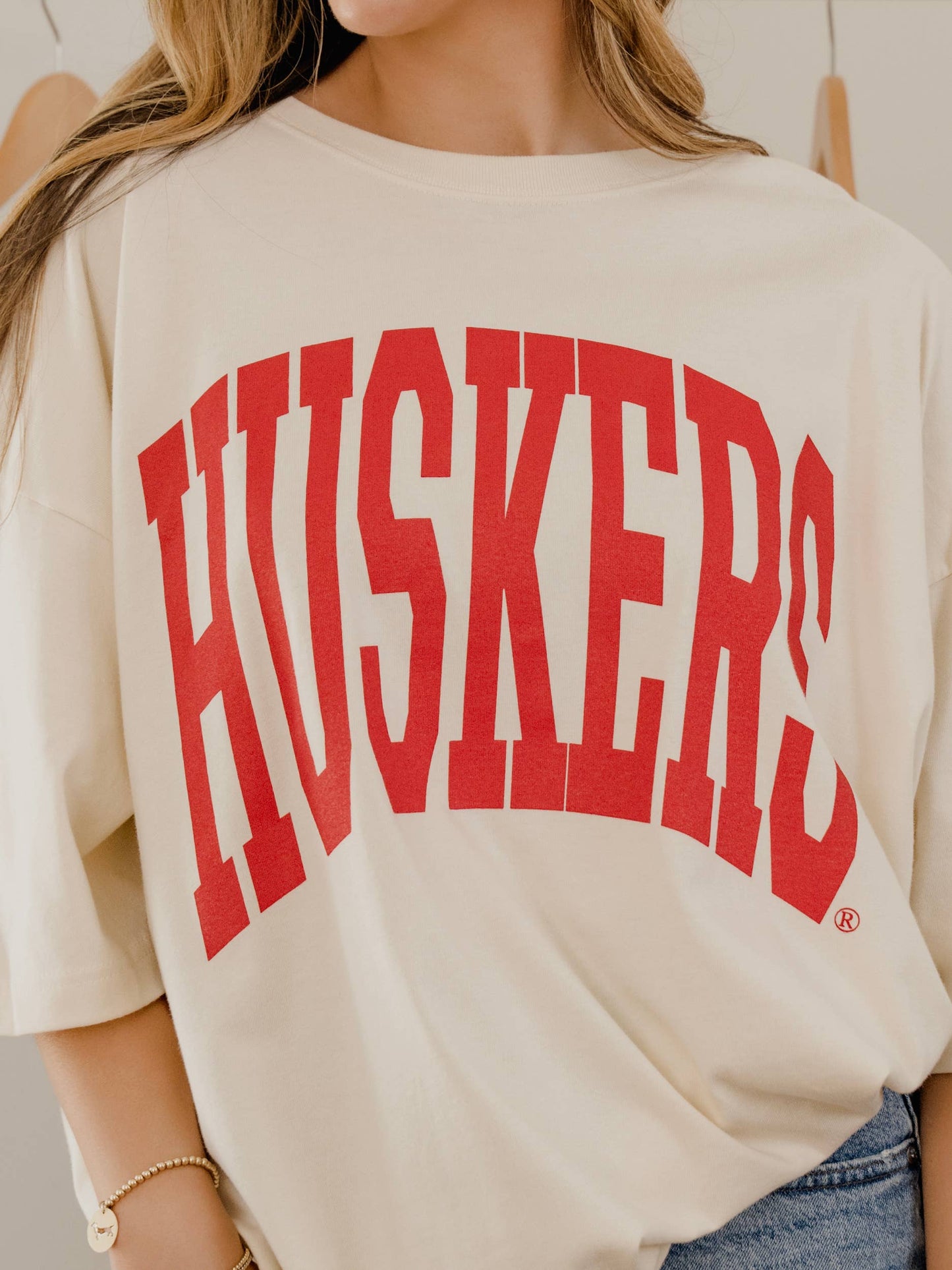 Nebraska Corn Huskers Tall Boy Off White One Size Tee - WILL SHIP BY SECOND WEEK OF AUGUST