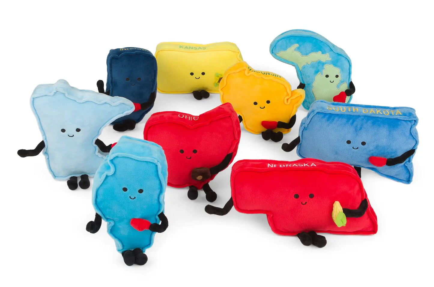 Nebraska State Stuffed States Plush - Midwest Gift Mini Corn Stuffed States USA