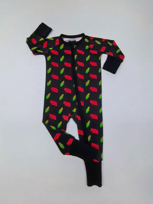 Bamboo Zippy Romper - Corn Crazy