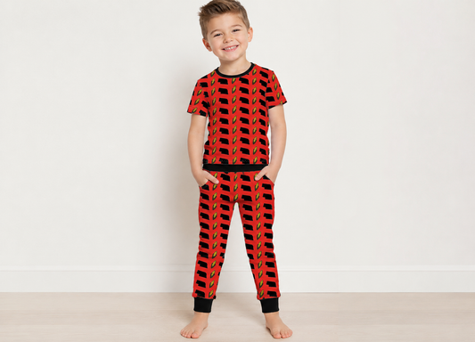 Red corn crazy - bamboo pjs - WILL SHIP SEPTEMBER 2026