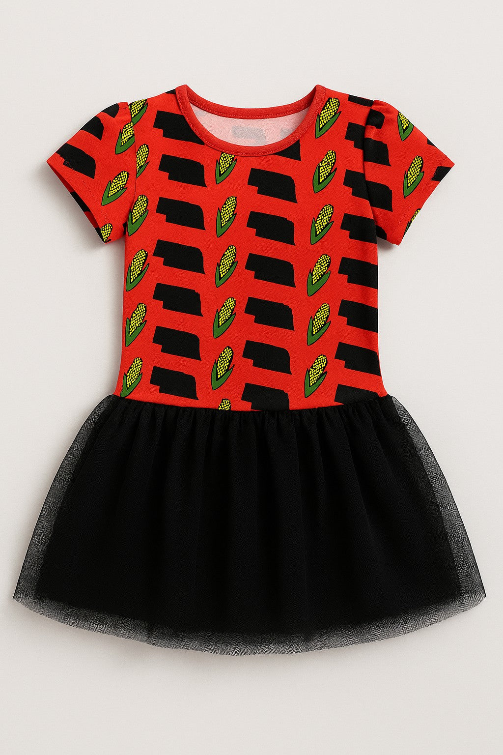 Red Corn Crazy - Short sleeve tutu dress - WILL SHIP SEPTEMBER 2026