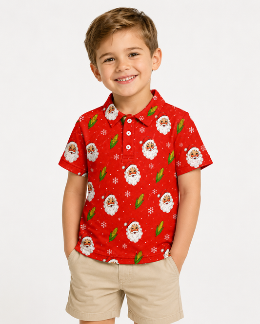 Husker Santa bamboo polo - PREORDER WILL SHIP IN NOVEMBER